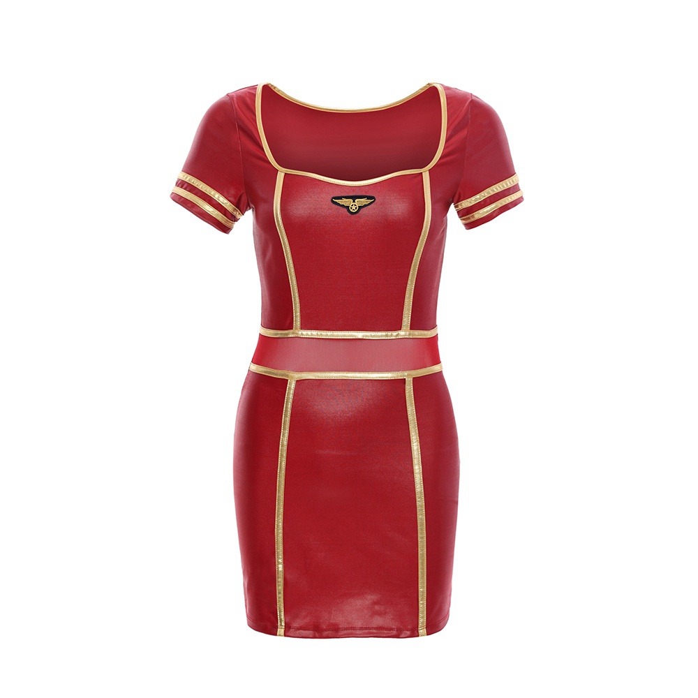 Stewardess Costume Set Chemise With Hat